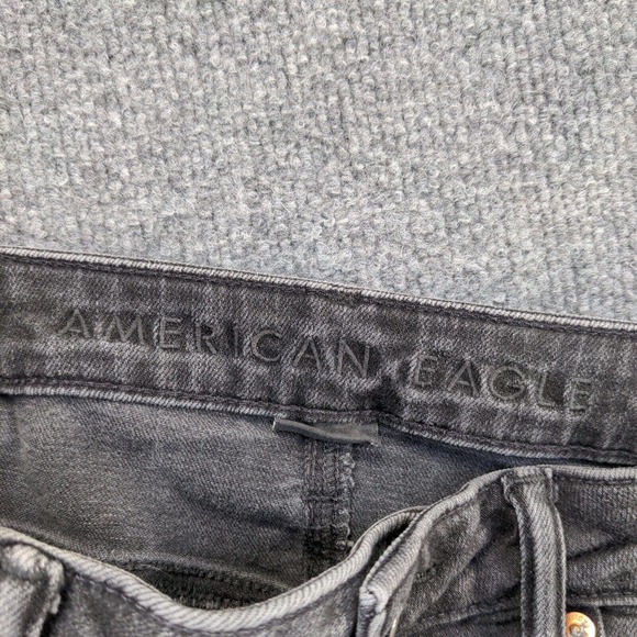 American Eagle Outfitters Men's Straight Leg Jeans Black 30x32 5-Pocket Whisker - Picture 8 of 11